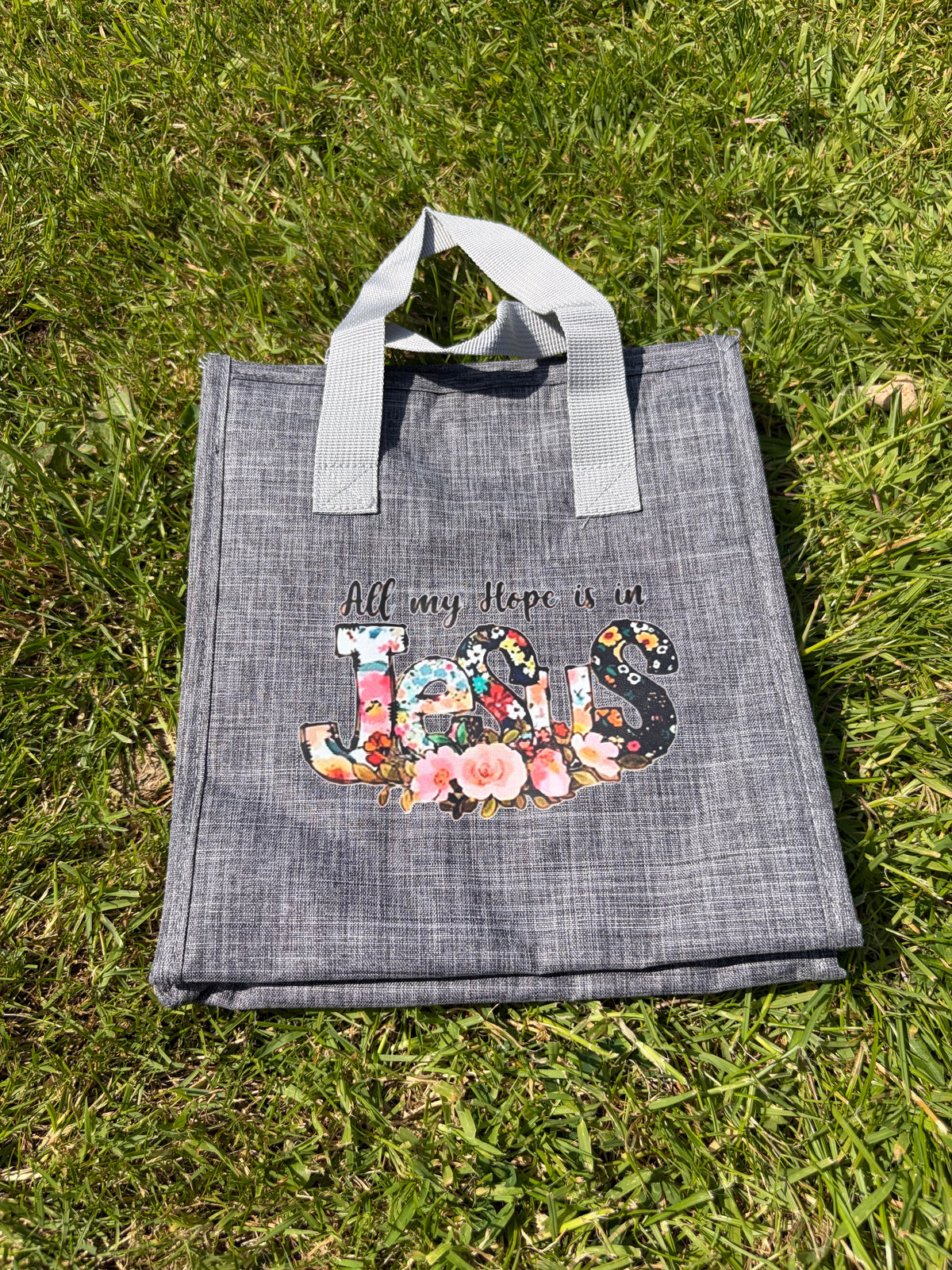 Bible print lunch bag